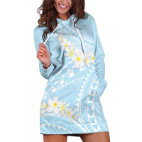 Polynesian Vintage Floral Hoodie Dress Azure Motifs LT7 Azure - Polynesian Pride