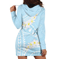 Polynesian Vintage Floral Hoodie Dress Azure Motifs LT7 - Polynesian Pride