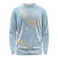 Polynesian Vintage Floral Long Sleeve Shirt Azure Motifs - Polynesian Pride