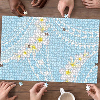 Polynesian Vintage Floral Puzzle Azure Motifs - Polynesian Pride