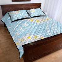 Polynesian Vintage Floral Quilt Bed Set Azure Motifs - Polynesian Pride
