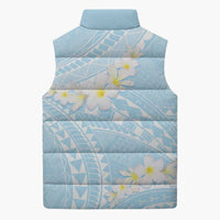 Polynesian Vintage Floral Sleeveless Puffer Jacket Azure Motifs - Polynesian Pride