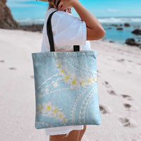 Polynesian Vintage Floral Tote Bag Azure Motifs - Polynesian Pride