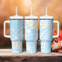 Polynesian Vintage Floral Tumbler With Handle Azure Motifs - Polynesian Pride