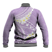 Polynesian Vintage Floral Baseball Jacket Lavender Motifs - Polynesian Pride