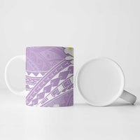 Polynesian Vintage Floral Ceramic Mug Lavender Motifs - Polynesian Pride