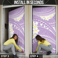 Polynesian Vintage Floral Door Cover Lavender Motifs - Polynesian Pride
