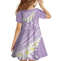 Polynesian Vintage Floral Family Matching Off Shoulder Short Dress and Hawaiian Shirt Lavender Motifs - Polynesian Pride