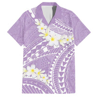 Polynesian Vintage Floral Family Matching Short Sleeve Bodycon Dress and Hawaiian Shirt Lavender Motifs - Polynesian Pride