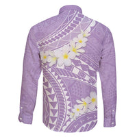 Polynesian Vintage Floral Family Matching Short Sleeve Bodycon Dress and Hawaiian Shirt Lavender Motifs - Polynesian Pride