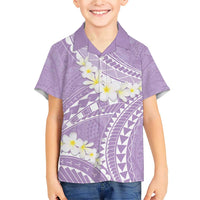 Polynesian Vintage Floral Family Matching Short Sleeve Bodycon Dress and Hawaiian Shirt Lavender Motifs - Polynesian Pride