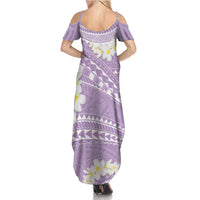 Polynesian Vintage Floral Family Matching Summer Maxi Dress and Hawaiian Shirt Lavender Motifs - Polynesian Pride