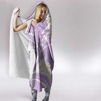 Polynesian Vintage Floral Hooded Blanket Lavender Motifs - Polynesian Pride