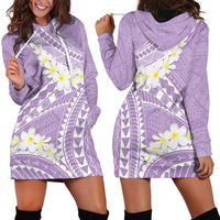 Polynesian Vintage Floral Hoodie Dress Lavender Motifs LT7 - Polynesian Pride