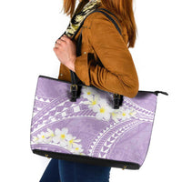 Polynesian Vintage Floral Leather Tote Bag Lavender Motifs LT7 Lavender - Polynesian Pride