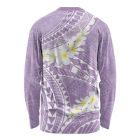 Polynesian Vintage Floral Long Sleeve Shirt Lavender Motifs - Polynesian Pride