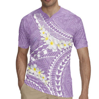 Polynesian Vintage Floral Rugby Jersey Lavender Motifs - Polynesian Pride