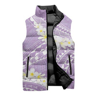 Polynesian Vintage Floral Sleeveless Puffer Jacket Lavender Motifs - Polynesian Pride