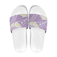 Polynesian Vintage Floral Slide Sandals Lavender Motifs - Polynesian Pride
