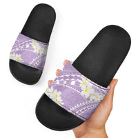 Polynesian Vintage Floral Slide Sandals Lavender Motifs - Polynesian Pride