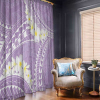 Polynesian Vintage Floral Window Curtain Lavender Motifs - Polynesian Pride