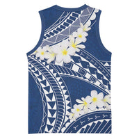 Polynesian Vintage Floral Basketball Jersey Navy Blue Motifs - Polynesian Pride