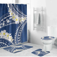 Polynesian Vintage Floral Bathroom Set Navy Blue Motifs - Polynesian Pride