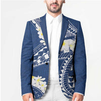 Polynesian Vintage Floral Blazer Navy Blue Motifs - Polynesian Pride