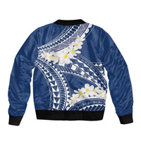 Polynesian Vintage Floral Bomber Jacket Navy Blue Motifs - Polynesian Pride