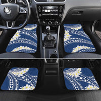 Polynesian Vintage Floral Car Mats Navy Blue Motifs - Polynesian Pride