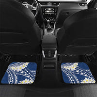 Polynesian Vintage Floral Car Mats Navy Blue Motifs - Polynesian Pride
