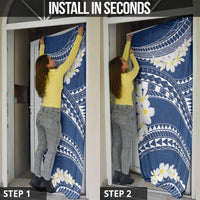 Polynesian Vintage Floral Door Cover Navy Blue Motifs - Polynesian Pride
