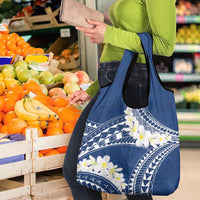 Polynesian Vintage Floral Grocery Bag Navy Blue Motifs - Polynesian Pride
