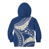 Polynesian Vintage Floral Kid Hoodie Navy Blue Motifs - Polynesian Pride