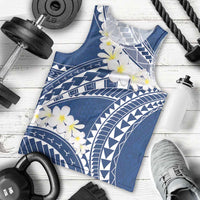 Polynesian Vintage Floral Men Tank Top Navy Blue Motifs - Polynesian Pride