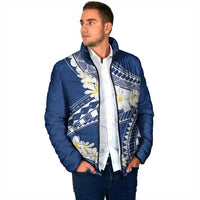 Polynesian Vintage Floral Padded Jacket Navy Blue Motifs - Polynesian Pride