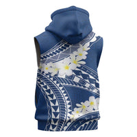 Polynesian Vintage Floral Sleeveless Zip Hoodie Navy Blue Motifs LT7 - Polynesian Pride