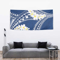 Polynesian Vintage Floral Tapestry Navy Blue Motifs - Polynesian Pride