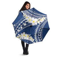Polynesian Vintage Floral Umbrella Navy Blue Motifs - Polynesian Pride