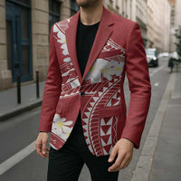 Polynesian Vintage Floral Blazer Scarlet Motifs - Polynesian Pride