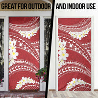 Polynesian Vintage Floral Door Cover Scarlet Motifs - Polynesian Pride
