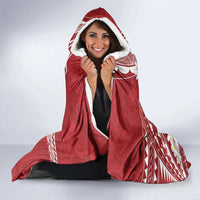 Polynesian Vintage Floral Hooded Blanket Scarlet Motifs - Polynesian Pride