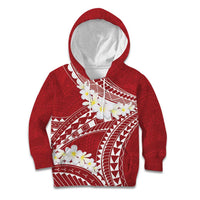 Polynesian Vintage Floral Kid Hoodie Scarlet Motifs - Polynesian Pride