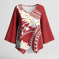 Polynesian Vintage Floral Kimono Sleeve Blouse Scarlet Motifs - Polynesian Pride