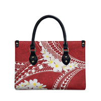 Polynesian Vintage Floral Leather Bag Scarlet Motifs - Polynesian Pride