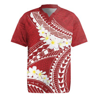 Polynesian Vintage Floral Rugby Jersey Scarlet Motifs - Polynesian Pride