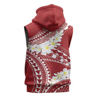 Polynesian Vintage Floral Sleeveless Zip Hoodie Scarlet Motifs LT7 - Polynesian Pride
