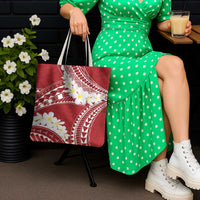 Polynesian Vintage Floral Tote Bag Scarlet Motifs - Polynesian Pride