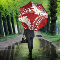 Polynesian Vintage Floral Umbrella Scarlet Motifs - Polynesian Pride