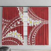 Polynesian Vintage Floral Window Curtain Scarlet Motifs - Polynesian Pride